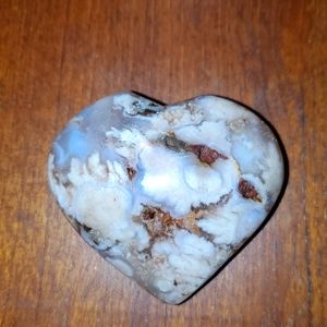 Flower Agate Crystal Heart